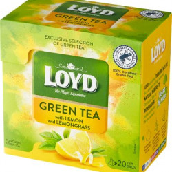  Zaļā tēja LOYD Pyramids ar citronu un citronzāles garšu, 20x1,5 g
