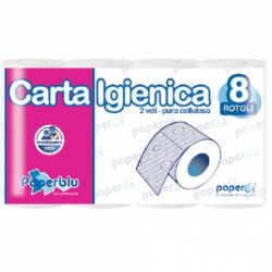 Tualetes papīrs PAPERBLU, 2-slāņu, 8 ruļļi