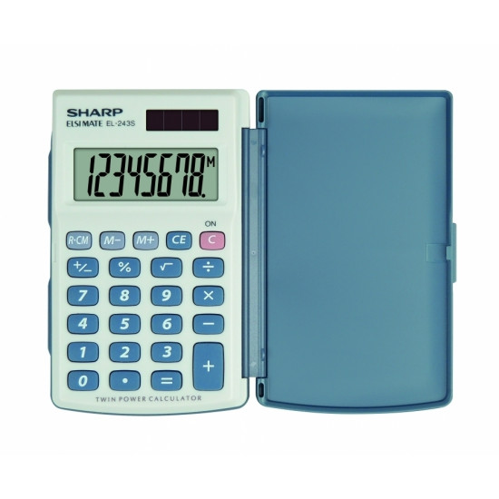 Карманный калькулятор Sharp EL-243S, серебристый