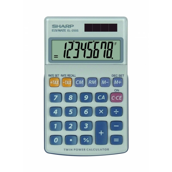 Карманный калькулятор Sharp EL-250S,  серебристый