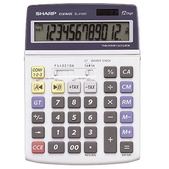 Настольный калькулятор Sharp EL-2125С, серебристый