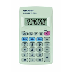 Карманный калькулятор Sharp EL-233S, серебристый