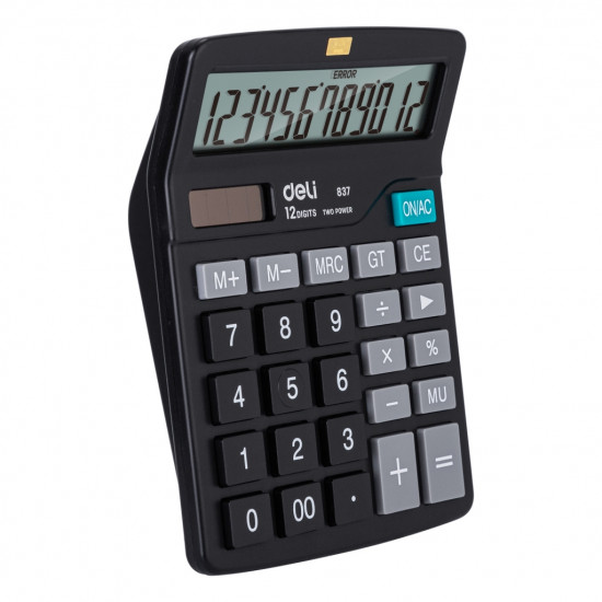 Galda kalkulators Deli E837, 150x119x38mm
