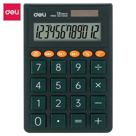 Kabatas kalkulators Deli M130, 12 zīmes, melns