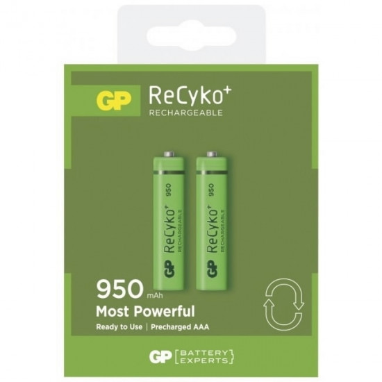Akumulatora baterijas GP ReCyko+ 950mAh, AAA, HR03, 2gab/iep, /6554/