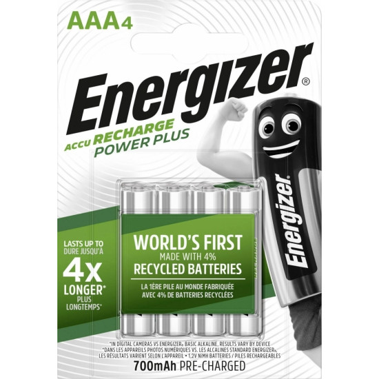 Akumulatora baterijas Energizer 700mAh, HR6, AAA, 1,2V NiMH, 4gab/iep