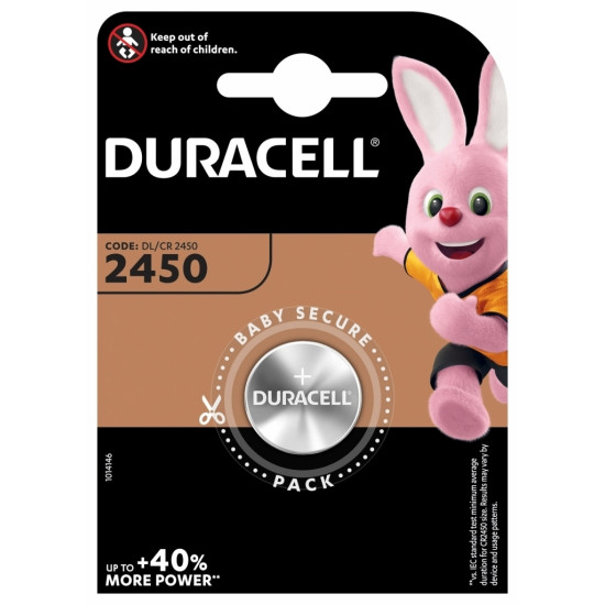 Baterija Duracell litija, DL/CR2450, 1gab/iep