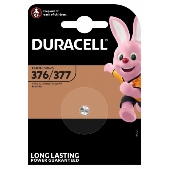 Baterija pulkstenim Duracell 377, 1gab/iep