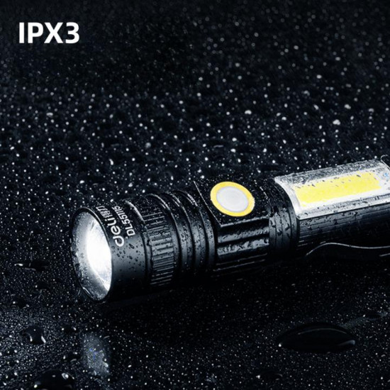 *Lukturis Deli 15W/450lm, ar akumulatoru 1800mAh IPX3 LED, alumīnija korpuss