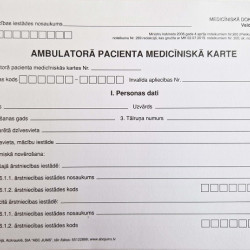 Ambulatorā pacienta medicīniskā karte A5DK+4 lapas