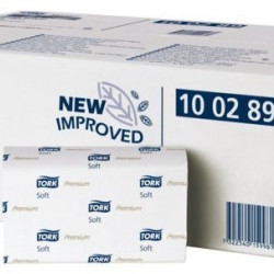 Papīra salvetes Tork 100289 Multifold Premium Soft H2, 2 slāņi, baltas, 1paciņa