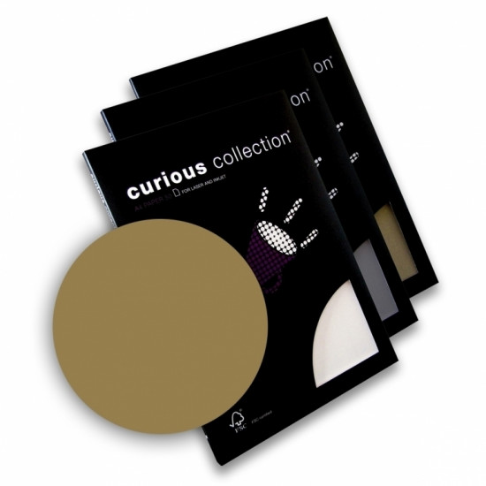Дизайнерская бумага Curious Metallics A4/120г/50л. Цвет - «металлизированный» эффект, золотистый