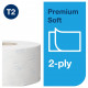 Tualetes papīrs Tork 110253 Premium Soft Jumbo Mini T2, balts,  2 slāņi, 170 m, 1214 lapas, 12 ruļļi