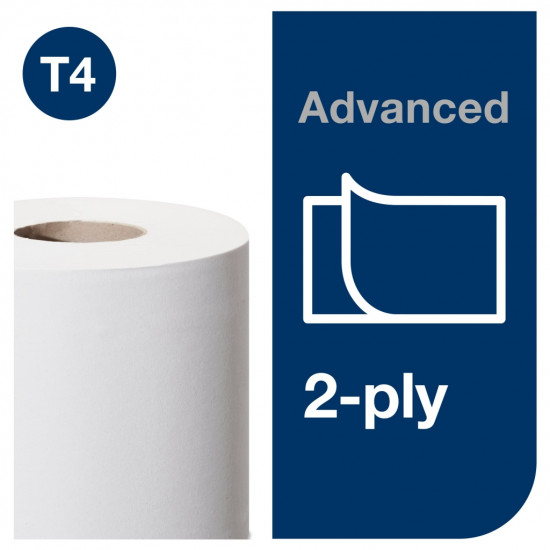 Tualetes papīrs Tork 110284 Advanced T4, balts, 2 slāņi, 35m 248 lapas, 24 ruļļi