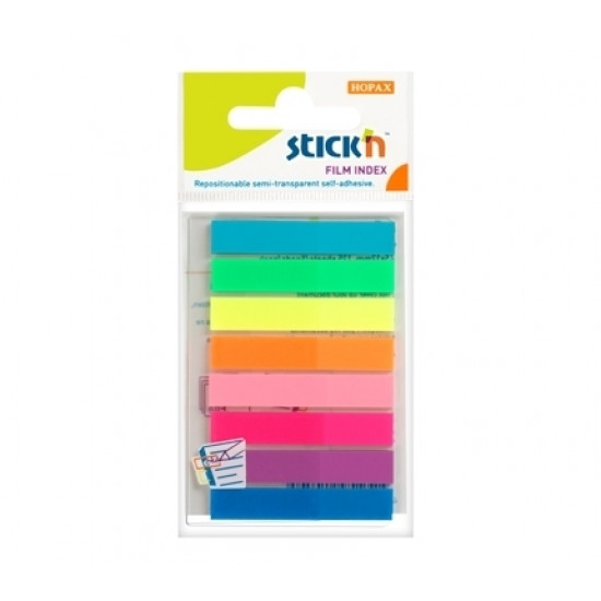 Закладка StickN 21401 Пластик 8-цветная 45x8мм