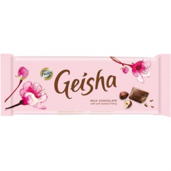 Piena šokolāde Geisha ar lazdu riekstu pildījumu, 100g
