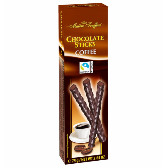 Melnās šokolādes standziņas ar kafijas pildījumu 75 g