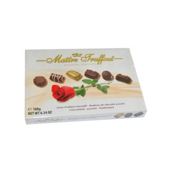 Piena šokolādes konfektes Maitre Truffout Pralines, 180g, asorti