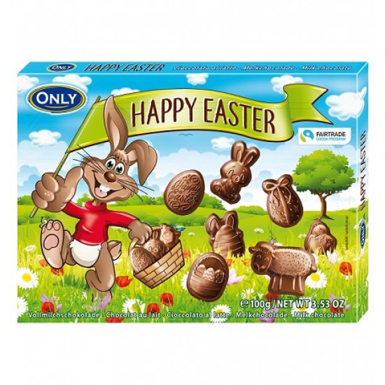 Piena šokolādes konfektes Only Happy Easter, lieldienu figūras, 100g