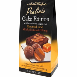 Piena šokolādes konfektes Maitre Truffout Cake Edition ar karameļu un piena šokolādes pildījumu,148g