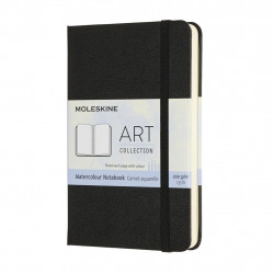 Akvareļu albums Moleskine Watercolour Notebook 9x14cm, 200g/m², cietos vākos, melns