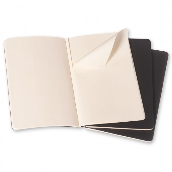 Записная книжка Moleskine Cahier 9x14см, белые листы, мягкая обложка, черная