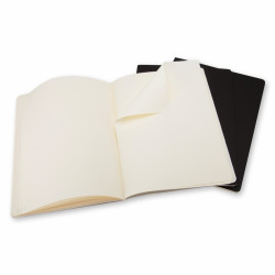 Bloknots Moleskine Cahier 19x25cm, baltās lapas, mīkstie vāki, 3gab., melns