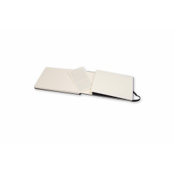 Записная книжка Moleskine 13х21см, белые листы, мягкая обложка, черная