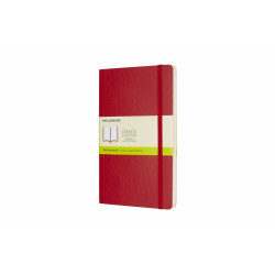 Bloknots Moleskine Classic, 13x21cm, baltās lapas, mīkstie vāki, sarkans
