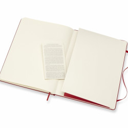 Bloknots Moleskine Classic, 19x25cm, baltās lapas, cietie vāki, sarkans