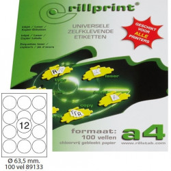 *Uzlīmes Rillprint D-63.5mm, 12uzlīmes, 100 loksnes A4 formāta