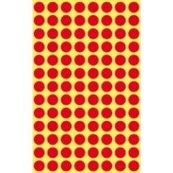 Pašlīmējošas etiķetes Zweckform 3010, Ø8mm, apaļas, 416gab/iep, sarkanas