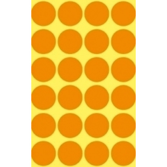Pašlīmējošas etiķetes Zweckform 3173, Ø18mm, apaļas, 96 gab/iep, neona oranžas