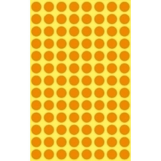 Самоклеящиеся этикетки для маркировки Zweckform 3178 Ø8мм 416шт/уп, неоновые оранжевые