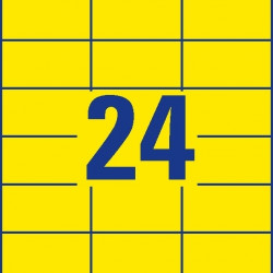 Etiķetes Zweckform 3451, 70x37mm, A4, 100lpp, dzeltenas (P)
