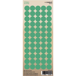 Apaļas uzlīmes marķēšanai Charlot Ø12mm 60gab/lapā, zaļas