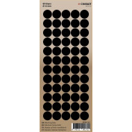 Apaļas uzlīmes marķēšanai Charlot Ø12mm, 60gab/lpp, melnas
