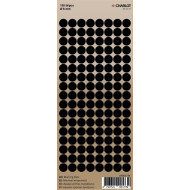 Apaļās uzlīmes marķēšanai Charlot Ø8mm, 136gab/lpp, melnas