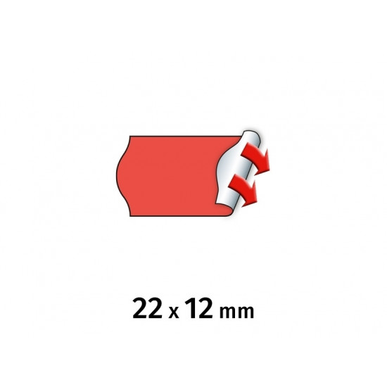 Hinnapüstolilint METO 22x12mm punane püsiv 6rl/pk