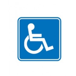 Informācijas uzlīme Invalīdiem, zila