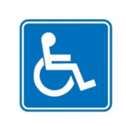 Informācijas uzlīme Invalīdiem, zila
