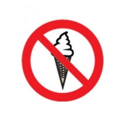 Uzlīme Aizliegts ienākt ar saldējumu