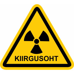 Наклейка радиационная опасность 150х150мм EST