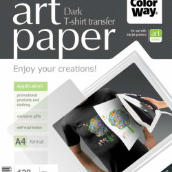 Dizaina papīrs ColorWay ART A4, 120g/m², 5lpp/iep, attēlu pārnešanai uz tumša auduma