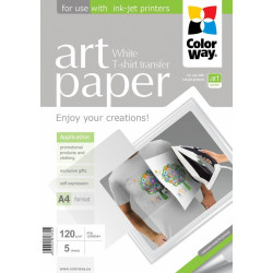 Fotopapīrs ColorWay ART A4, 120g/m², 5lpp/iep, attēlu pārnešanai uz gaiša auduma