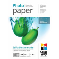 Fotopapīrs ColorWay A4, 120g/m², 50 lapas, pašlīmējošs, matēts