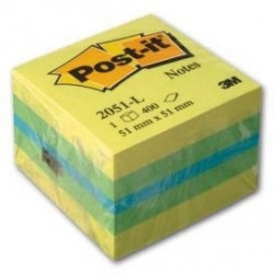 Līmlapiņu kubs 3M Post-It mini, 51x51mm, 400lpp/iep, citrona krāsā