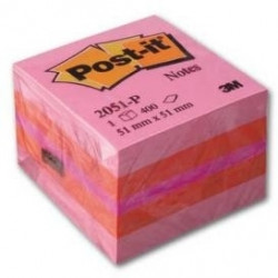 Блок для заметок с клеевым краем 3M Post-it 51x51мм, 400 листов, цвет - розовый