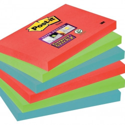 *Līmlapiņas POST-IT Super Sticky Bor Bora 6x90l 76x127, 3 krāsas