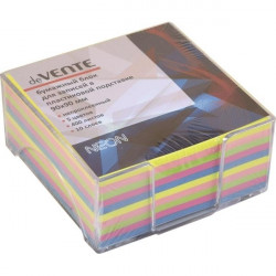 *Piezīmju papīrs kastītē deVente, 90x90mm, 400 lapas, neona krāsas